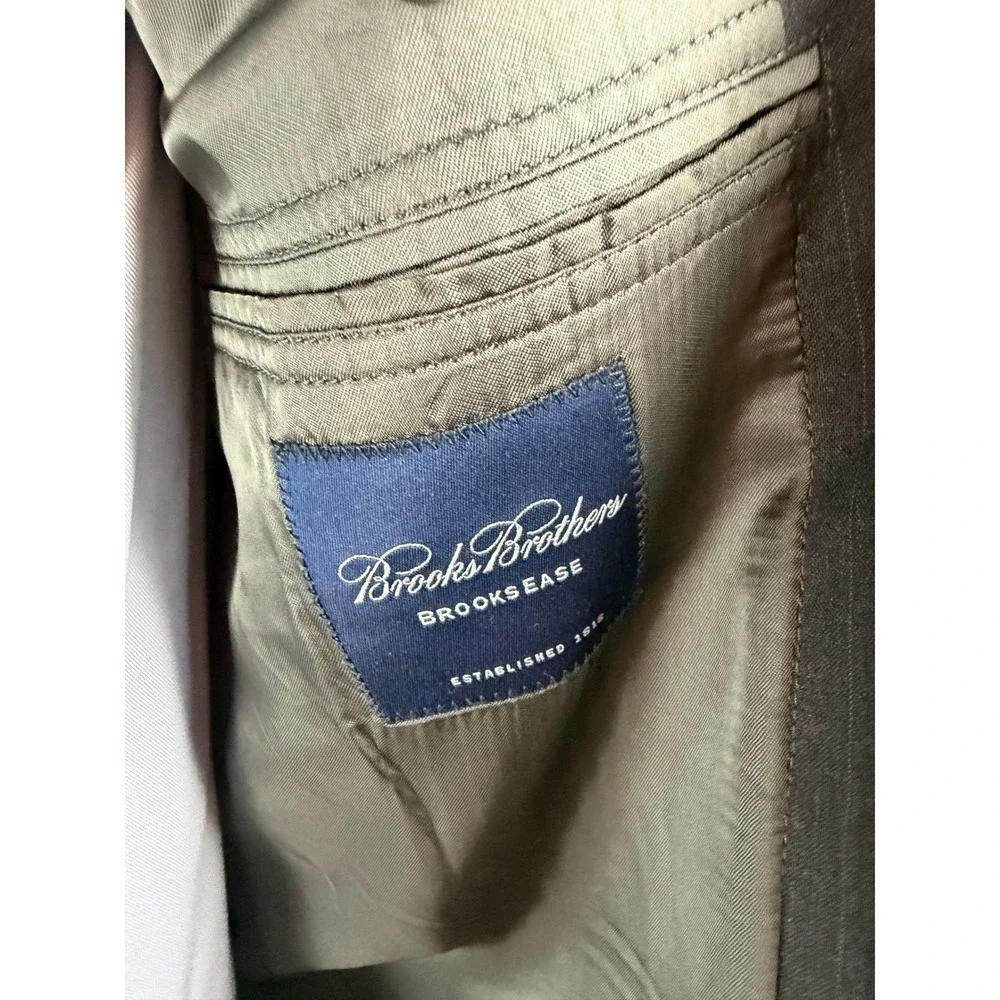 Brooks Brothers BrooksEase Grey Pinstripe Wool Blazer Sport‎ Coat 44 Long 44L